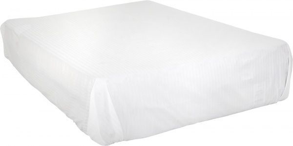 Простынь сатин страйп 125x170 см белый Ярослав 