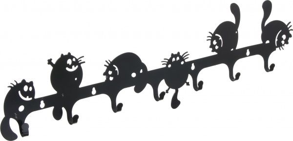 Вешалка для одежды Коты (черный)