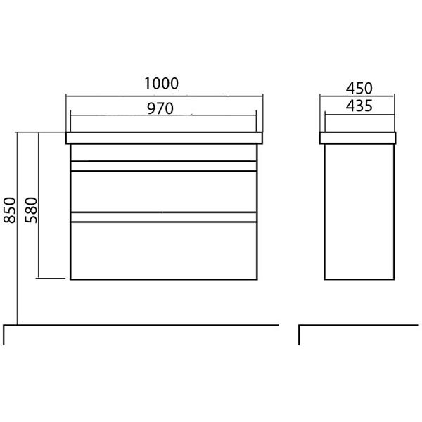 Тумба Аква-Родос Винтаж (аликанте) 100 см с умывальником Frame (консольная)