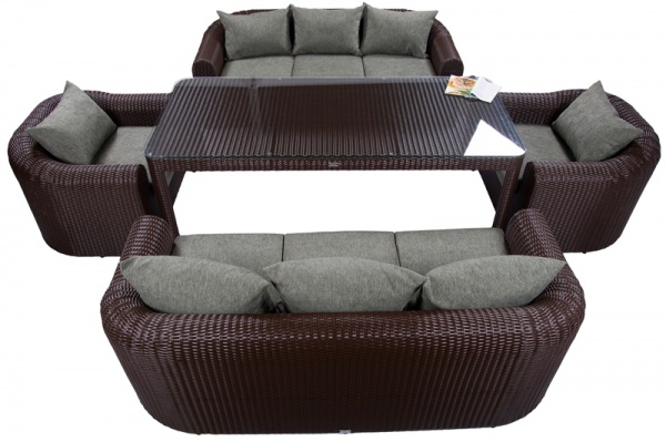 Комплект меблів TERICO Ампір стіл крісла дивани коричневий 