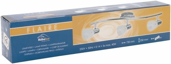 Спот Rabalux Flaire 3x40 Вт E14 хром 6057 