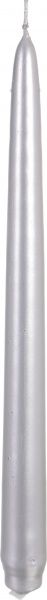 Свеча конусная новогодняя серебряный металлик 22x240 Pako-If