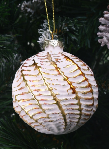 Елочная игрушка в форме шара золотая стеклянная 8 см 8 мм золотой ABT316430