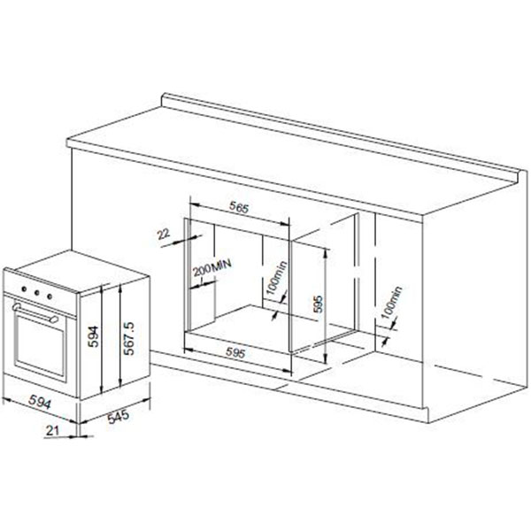 Духовой шкаф электрический Pyramida F 82 black