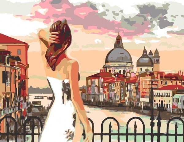 Картина по номерам Девушка в Венеции 35х45 см Rosa Start 