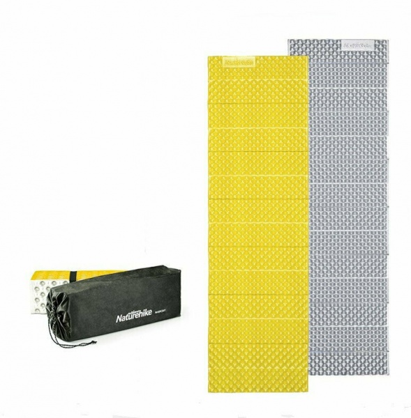 Коврик туристический Naturehike складной IXPE Thickened NH20FCD07, алюминиевая пленка, 25 мм, желтый