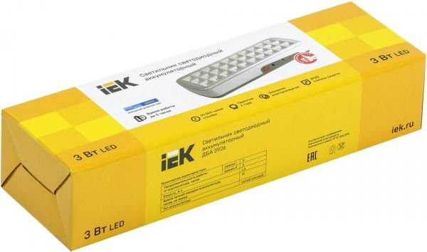 Светильник аккумуляторный IEK ДБА 3926 LED 3 Вт белый 