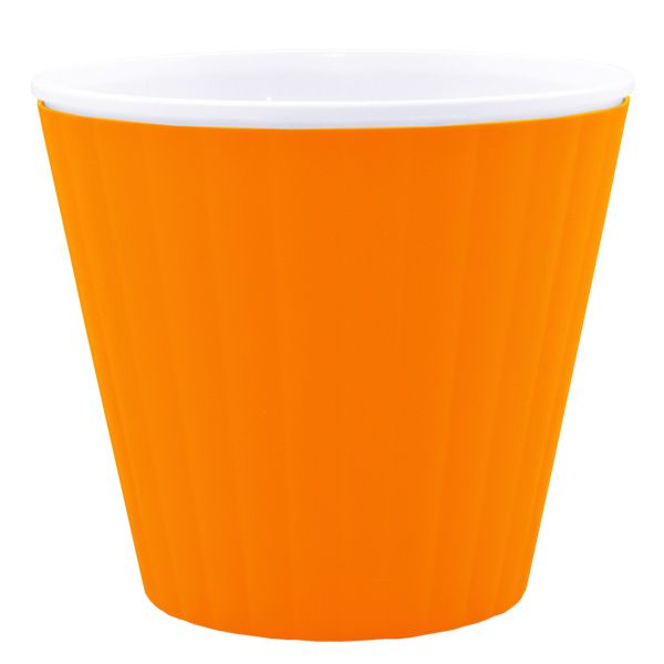 Горшок пластиковый Алеана Ибис круглый 2,3л оранжевый с белым (114036) 