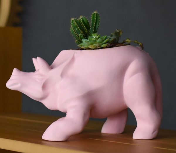 Кашпо Animal Land Тріцератопс рожевий Дон Пион