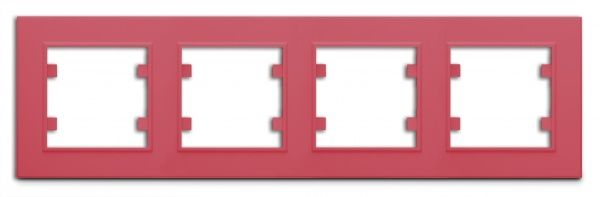 Рамка четырехместная Makel Karea горизонтальная розовый