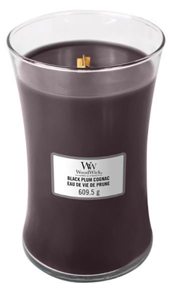 Свеча ароматическая Large Black Plum Cognac 609г Woodwick