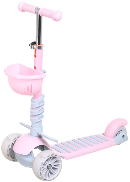 Самокат-трансформер MaxxPro kids дитячий 3в1 рожевий PT1905/yel/black 