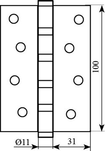 Петля дверная Fuxia 100x2,5 мм полированный хром универсальная