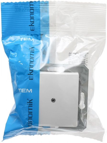 Вимикач одноклавішний TEM Ekonomik з підсвіткою 10 А 250В білий SE10PWINXO-U