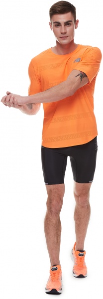 Футболка New Balance Q SPEED JACQUARD SS MT13277VIB р.M оранжевый
