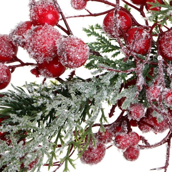 Декоративна гірлянда внутрішня 1,2м строката засніжена з ягідками RS1T715 