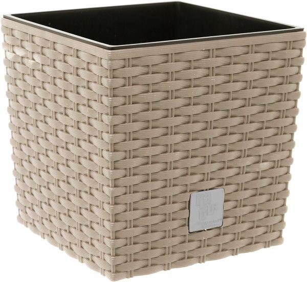 Горщик пластиковий Prosperplast Rato low 2 в 1 квадратний 4л мокко (70891-7529) 