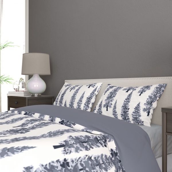 Комплект постільної білизни Смерека 1,5 біло-сірий Rigel 