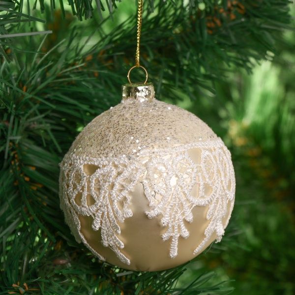 Шар стеклянный Ажур d8 см EE1540 золотой