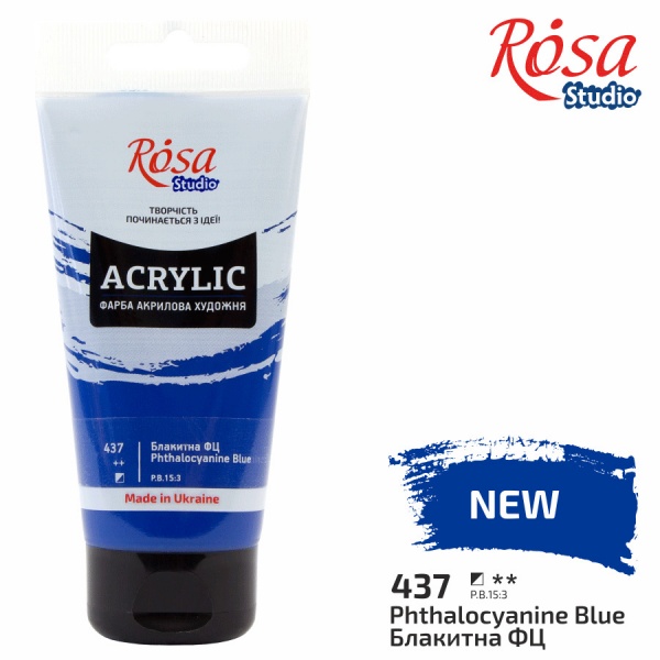 Фарба акрилова Блакитна ФЦ 75 мл Rosa Studio