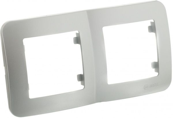 Рамка двухместная Makel Lillium Natural горизонтальная серебристый