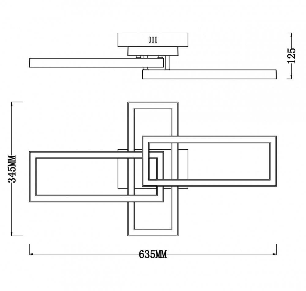 Люстра стельова Sensio RIKDOM-3S BK 3x50 Вт