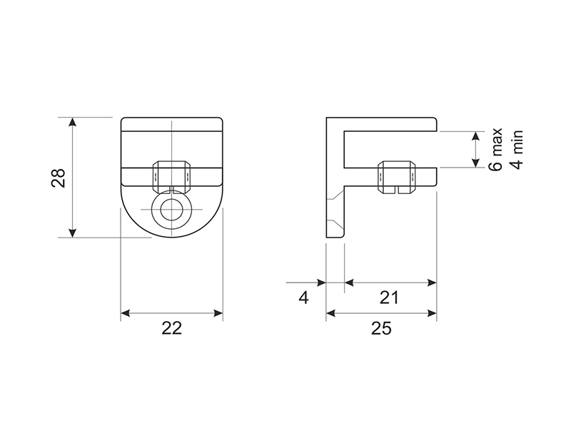 Тримач для полиць DC DM 40 BLKM Чорний Матовий 2 шт