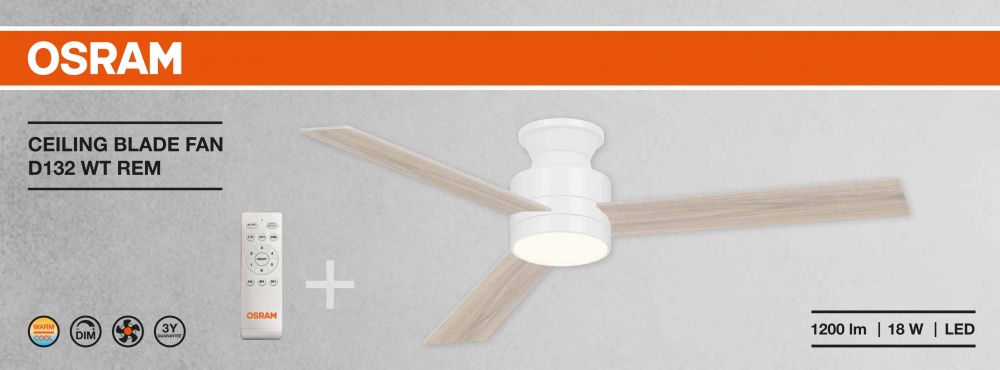 Люстра-вентилятор Osram CEILING BLADE 1x18 Вт white FAN Blade WT