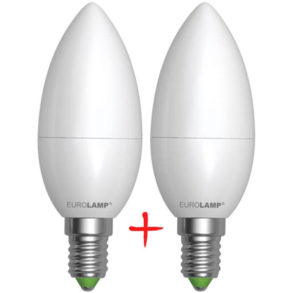 Лампа LED Eurolamp Candle 6 Вт E14 3000K тепле світло 2 шт