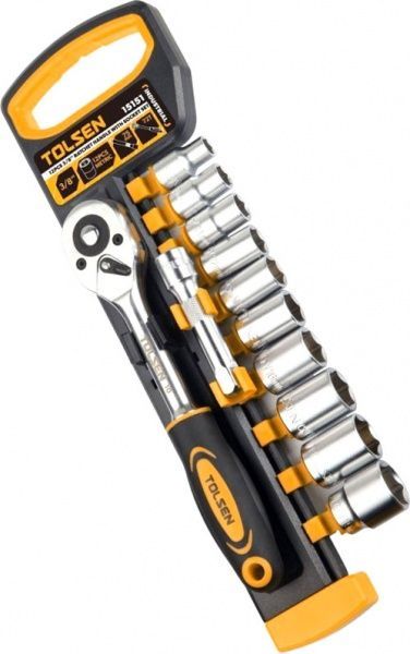 Набор ручного инструмента Tolsen торцевых с трещоткой 12 шт. 15151