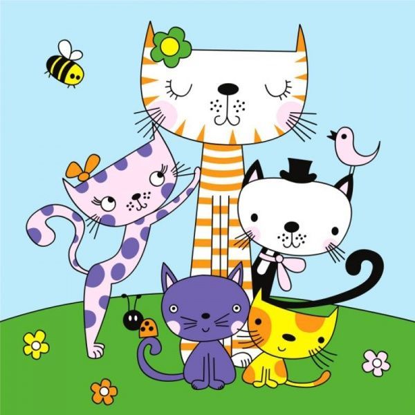 Картина по номерам раскраска за номерами Котики Rosa Kids 