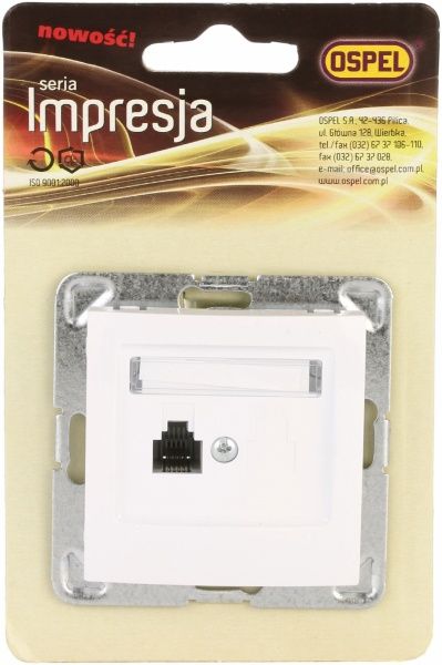 Розетка телефонна Ospel Impresja білий