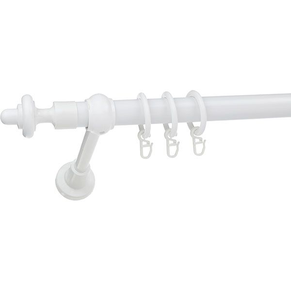 Карниз ОМіС одинарний укомплектований d28 мм 240 см білий 