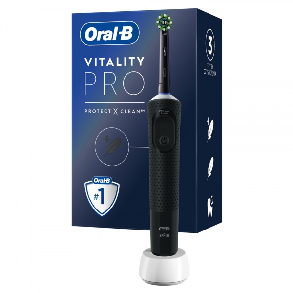Електрична зубна щітка Oral-B Vitality Pro Protect X Clean Чорна (80367645)