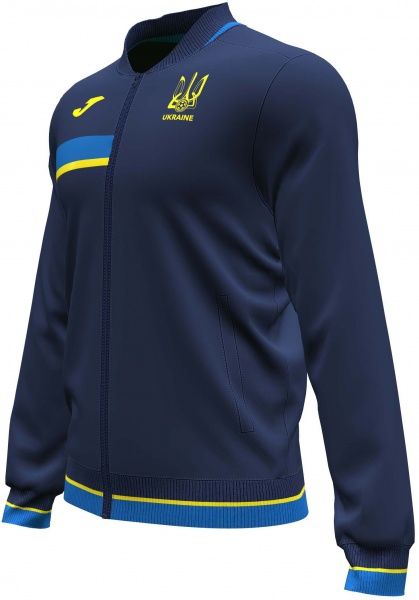 Джемпер форми збірної України 2021 Joma FED. FUTBOL UCRANIA FULL ZIP SWEATSHIRT AT102377A339 р. 2XL темно-синій