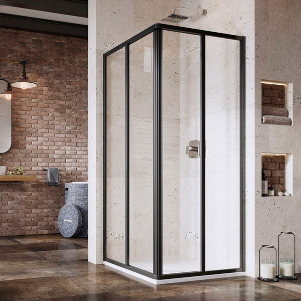 Душевое ограждение Ravak Supernova SRV2-S + SRV2-S 14V403O2Z1 черный