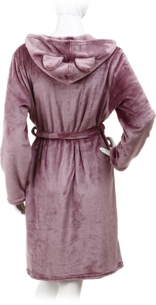 Халат з мікрофібри La Nuit капюшон з вушками р. XL слива