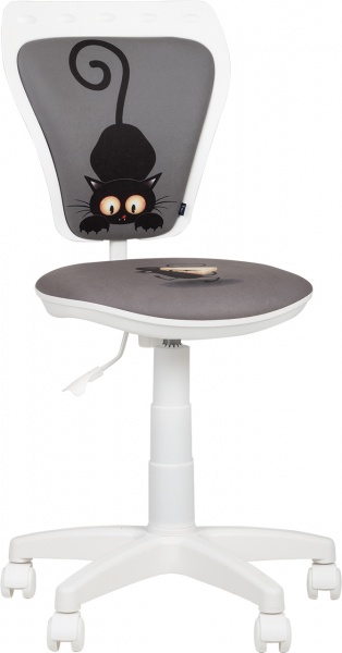 Кресло детское Nowy Styl MINISTYLE GTS WHITE (CH) CAT & MOUSE серый/с животными 