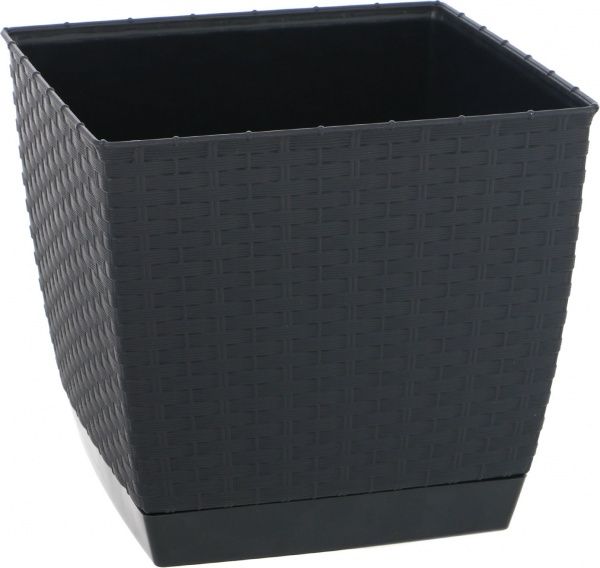 Горшок пластиковый Prosperplast Ratolla square квадратный 6л антрацит (70771-433) 