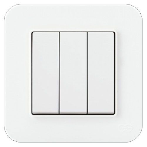 Выключатель трехклавишный Gunsan RADIUS без подсветки 10 А 250В белый 01 37 93 00 100 160