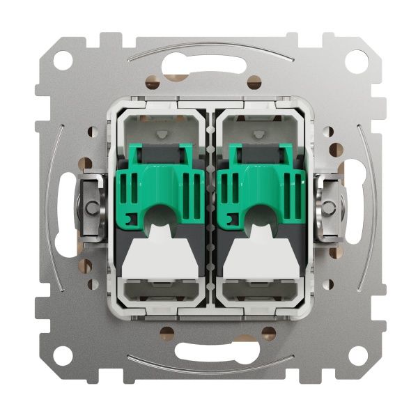 Розетка компьютерная двойная без заземления Schneider Electric Sedna Design RJ45 категория 5E UTP бежевый SDD112452