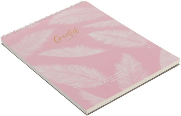 Книга для нотаток рожева Повітряне пір'я, 80 стр.