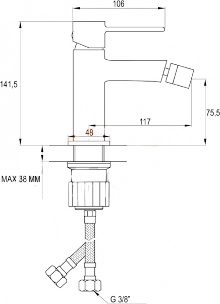 Смеситель для биде Invena Glamour BB-02-009