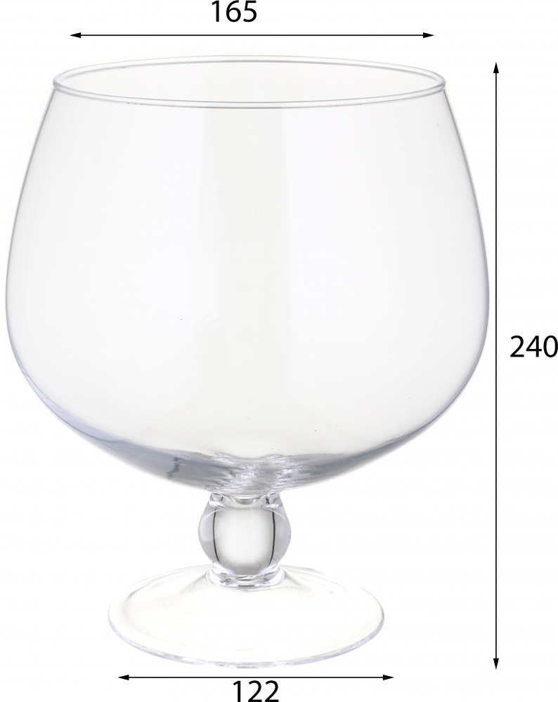 Ваза стеклянная Wrzesniak Glassworks коньячная 19-189 24 см прозрачный 19-189