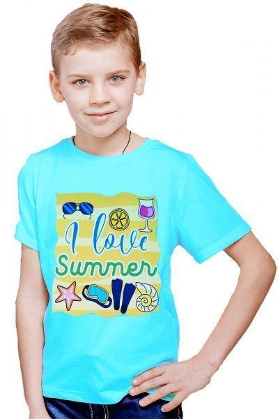 Футболка для хлопчиків KOSTA р.110-116 блакитний 0107-5 