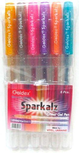 Ручка гелевая с блестками Sparkalz 6 шт 