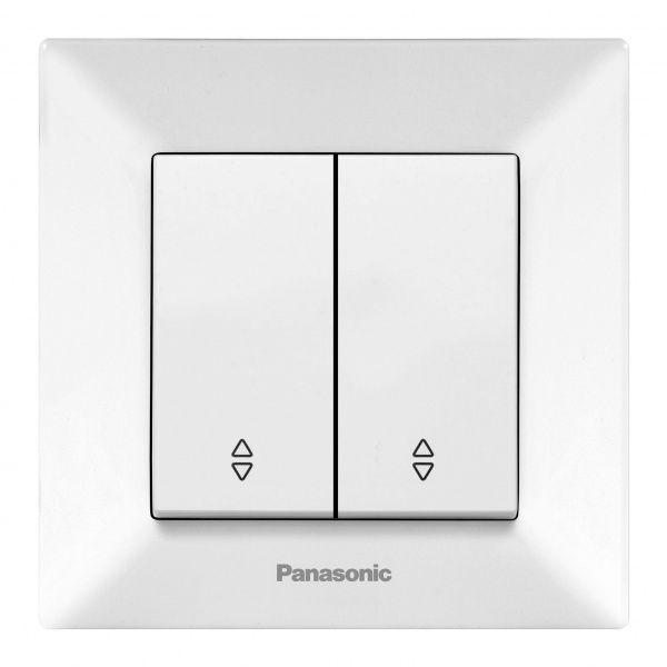 Выключатель двухклавишный Panasonic Arkedia Slim 10 А 250В белый 480100191