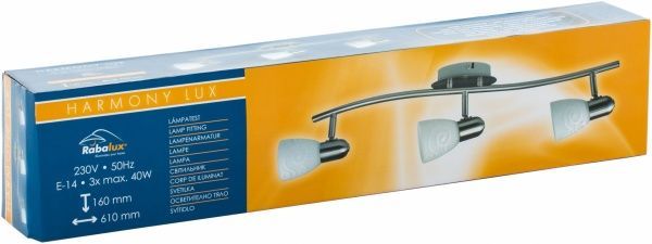 Спот Rabalux Harmony 6637 3x40 Вт E14 хром 