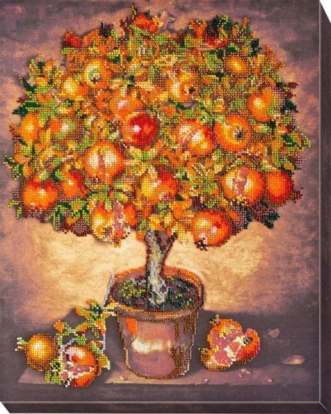 Набор для вышивания бисером на художественном холсте Гранатовое дерево AB-475 310х390 мм Абрис Арт
