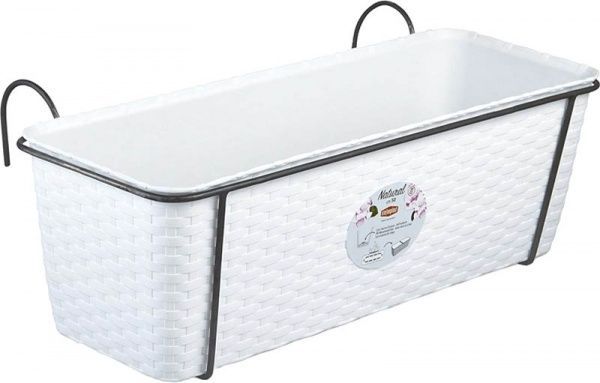 Ящик балконный Stefanplast Natural прямоугольный 9,2л белый (75851) 